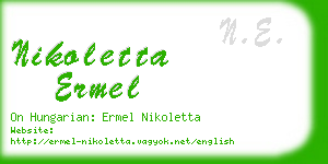 nikoletta ermel business card